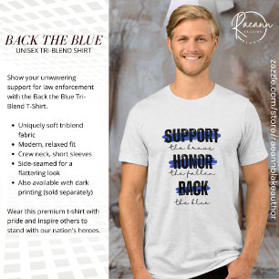 Steun het Blauwe Korps Tri-Blend Shirt