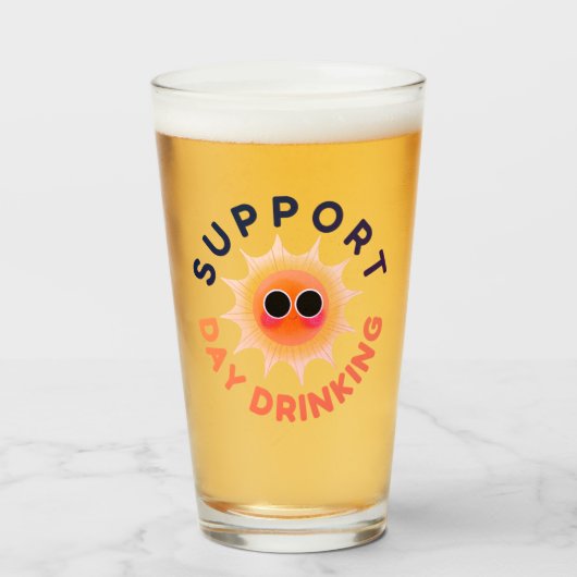 Steun het drinken overdag Funny Sunshine Pintglas Glas (Voorkant gevuld)