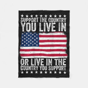 Steun Het Land Waar Je Woont Amerikaanse Vlag Vs Fleece Deken