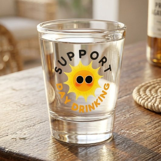 Steun het overdag drinken Grappig zonneschijn shot Glas