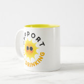 Steun het overdag drinken Grappige zonneschijn mok (Voorkant links)