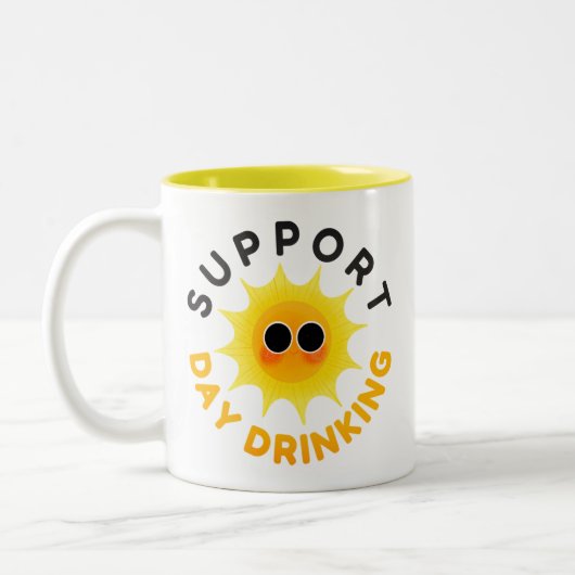 Steun het overdag drinken Grappige zonneschijn mok (Links)