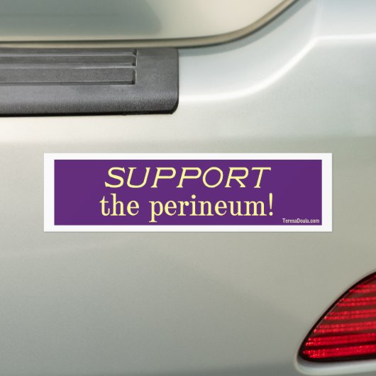 Steun het perineum! bumpersticker (Op auto)