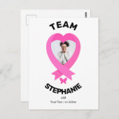 Steun het team Bewustwording van Borstkanker met B Briefkaart (Voorkant / Achterkant)