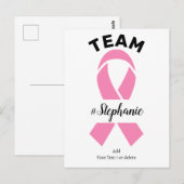 Steun het team Bewustwording van Borstkanker met B Briefkaart (Voorkant / Achterkant)