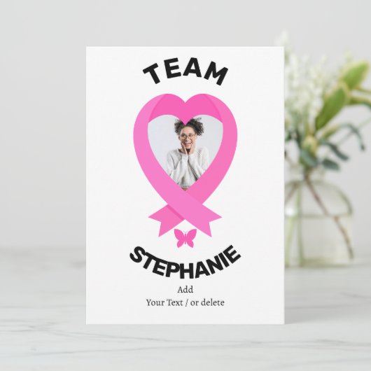 Steun het team Bewustwording van Borstkanker met B Kaart (Staand voorkant)