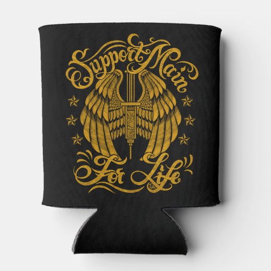 Steun Hoofd Gele Spuit Vleugels Biker Blikjeskoeler (Achterkant)