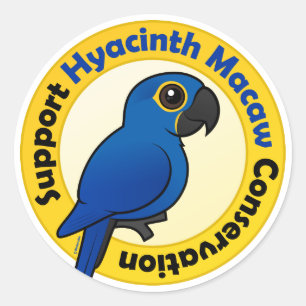 Steun Hyacinth Macaw behoud Ronde Sticker