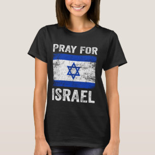 Steun Israël Bid Voor Israël Vlag Vintag T-shirt
