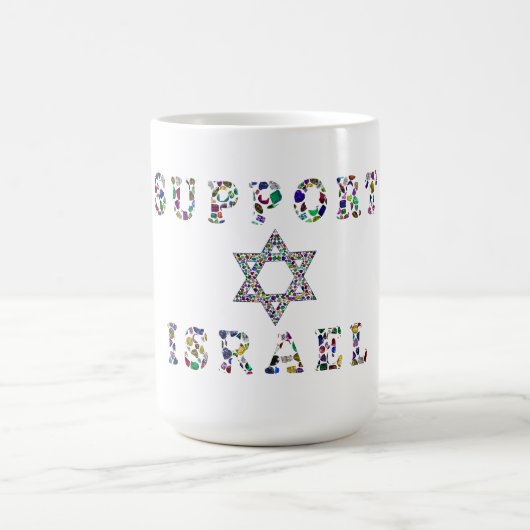 Steun Israël Diamant en Edelsteen Magische Mok (Midden)