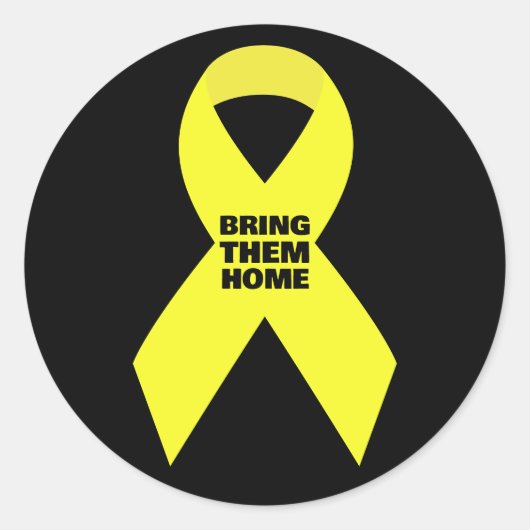 STEUN ISRAËL - Geel lint Breng ze nu naar huis Ronde Sticker (Voorkant)