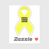 STEUN ISRAËL - Geel lint Breng ze nu naar huis Sticker (Vel)