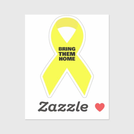 STEUN ISRAËL - Geel lint Breng ze nu naar huis Sticker (Vel)