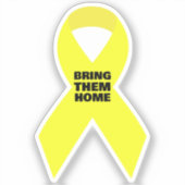 STEUN ISRAËL - Geel lint Breng ze nu naar huis Sticker (Voorkant)