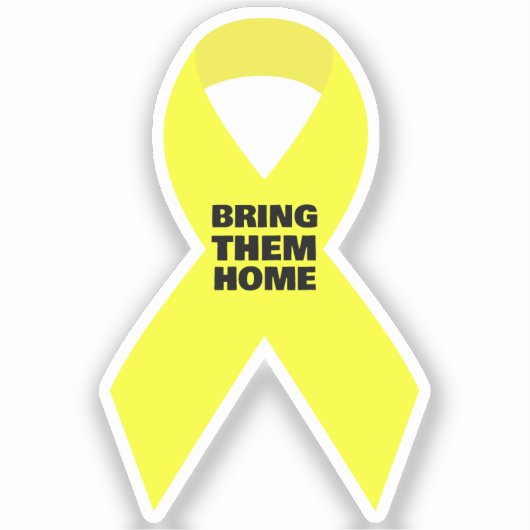 STEUN ISRAËL - Geel lint Breng ze nu naar huis Sticker (Voorkant)