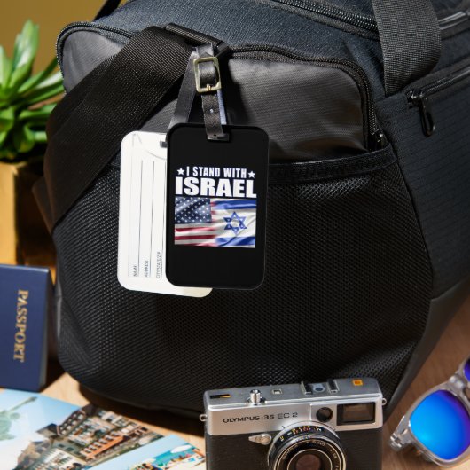 Steun Israël Ik sta achter Israël Bagagelabel (Voorkant & Achterkant)