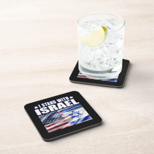 Steun Israël Ik sta achter Israël  Bier Onderzetter