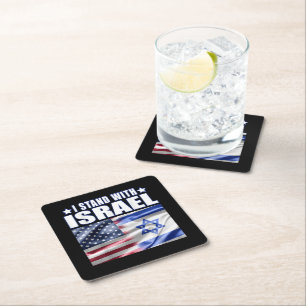 Steun Israël Ik sta achter Israël  Kartonnen Onderzetters