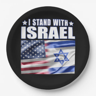 Steun Israël Ik sta achter Israël  Papieren Bordje