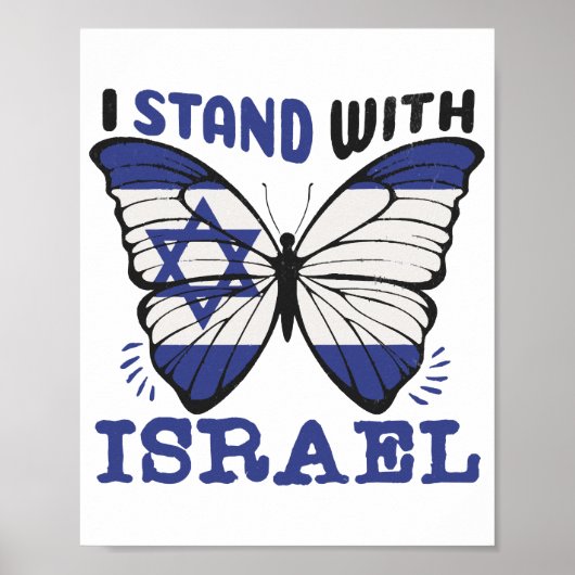 Steun Israël - ik sta achter Israël Poster (Voorkant)