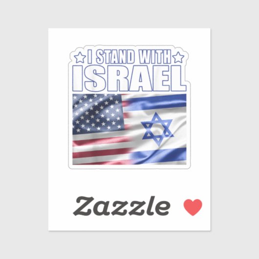 Steun Israël Ik sta achter Israël Sticker (Vel)