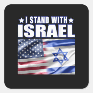 Steun Israël Ik sta achter Israël Vierkante Sticker