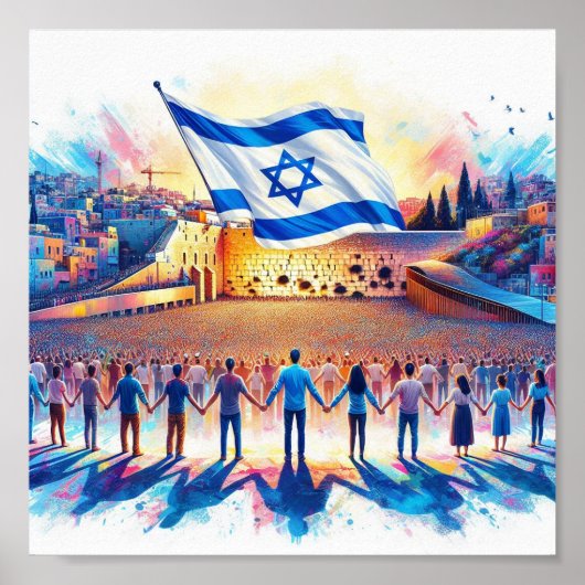 STEUN ISRAEL STICKER POSTER (Voorkant)