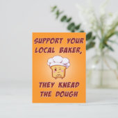 Steun je bakker die ze knippen. briefkaart (Staand voorkant)