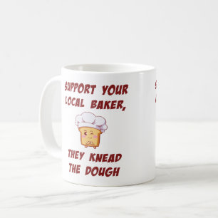 Steun je bakker die ze knippen. koffiemok