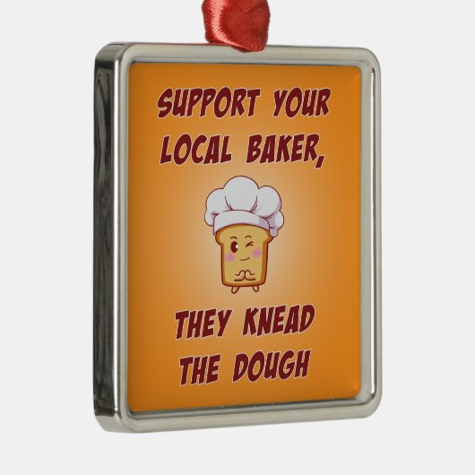 Steun je bakker die ze knippen. metalen ornament (Rechts)