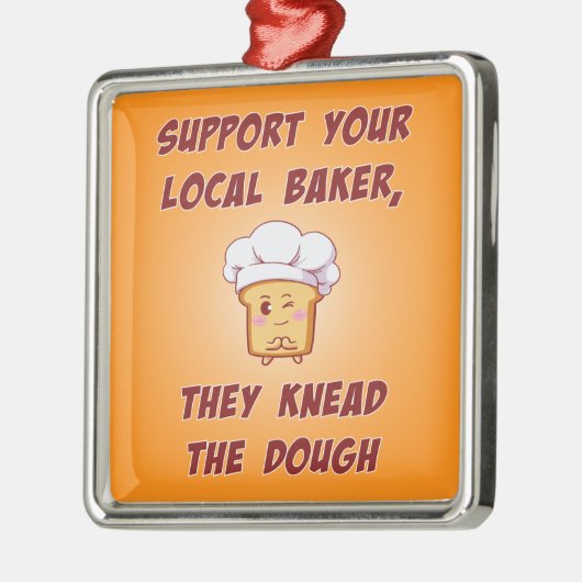 Steun je bakker die ze knippen. metalen ornament (Links)