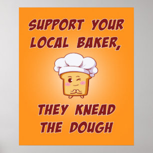 Steun je bakker die ze knippen. poster