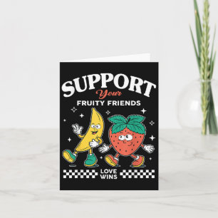 Steun je fruitige vrienden Love Win Strawberry Ba Kaart