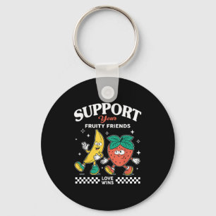 Steun je fruitige vrienden Love Win Strawberry Ba Sleutelhanger