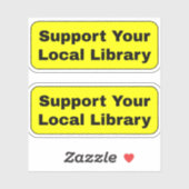 Steun je lokale bibliotheek - Geel Sticker (Vel)