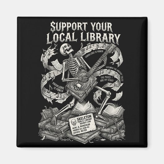 Steun je lokale bibliotheek goth boek magneet (Voorkant)