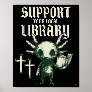 Steun je lokale bibliotheek goth boek poster