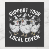 Steun Je Lokale Coven Haan Halloween Spoken Wijn Etiket (Enkel label)