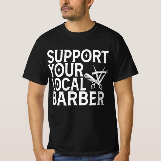 Steun je lokale kapper t-shirt (Voorkant)