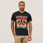 Steun je lokale kapper t-shirt (Voorkant volledig)