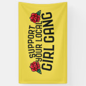 Steun je lokale meisje bende feministische beste v spandoek (Verticaal)