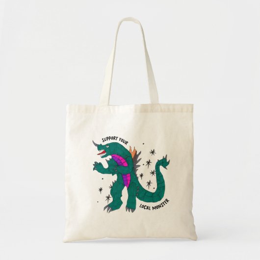 "Steun je lokale monster" boodschappentas  Tote Bag (Voorkant)