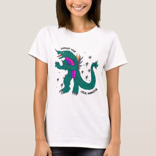 "Steun je lokale monster" T-shirt (Voorkant)