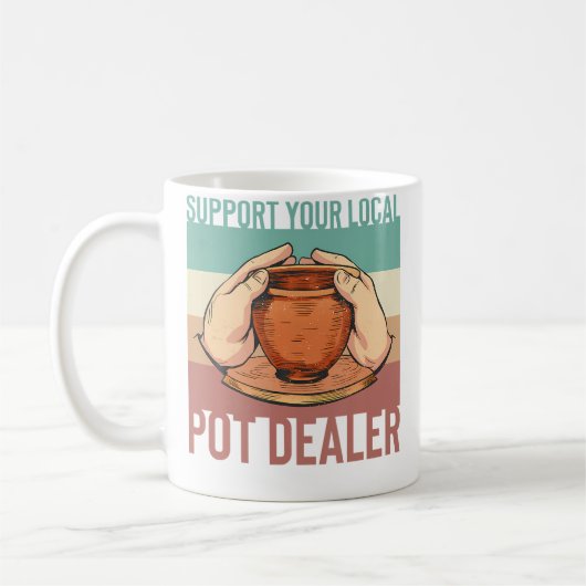 Steun Je Lokale Pot Verkoper Aardewerk Klei Kunst Koffiemok (Links)