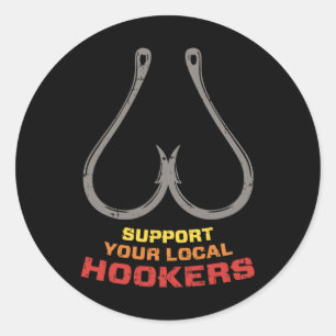 Steun je lokale S Funny Gevist visser Dad G Ronde Sticker