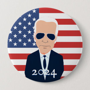 Steun Joe Biden 2024 Presidentsverkiezingen Ronde Button 4,0 Cm