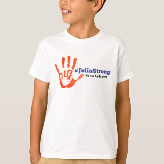 Steun Julia's gevecht! Warrior Handprint T-shirt (Voorkant)