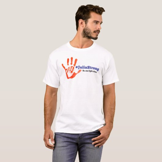 Steun Julia's gevecht!  Warrior Handprint T-shirt (Voorkant volledig)