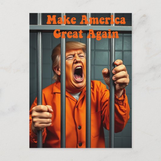 Steun Kamala Walz Justice Trump Funny Satire Briefkaart (Voorkant)