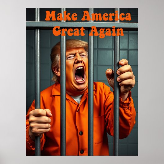 Steun Kamala Walz Justice Trump Funny Satire Poster (Voorkant)